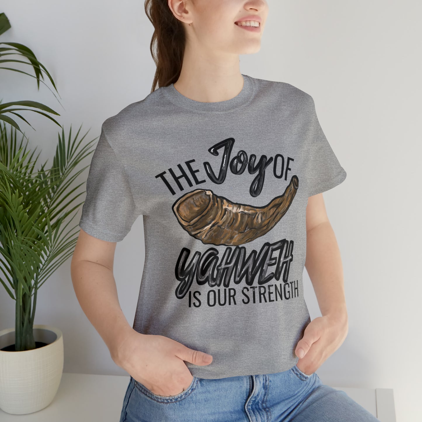 The Joy Of Yahweh Shofar Tee (Green Pastures Apparel)