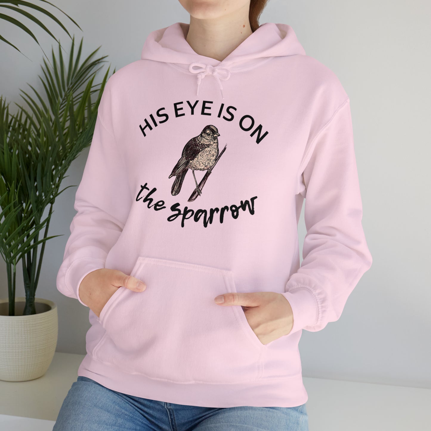 His Eye is on the Sparrow Hooded Sweatshirt (Green Pastures Apparel)